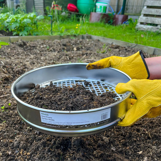 B Green LTD Heavy Duty Garden Riddle, 30cm Potting Sieve, Mesh Soil/Compost Sift